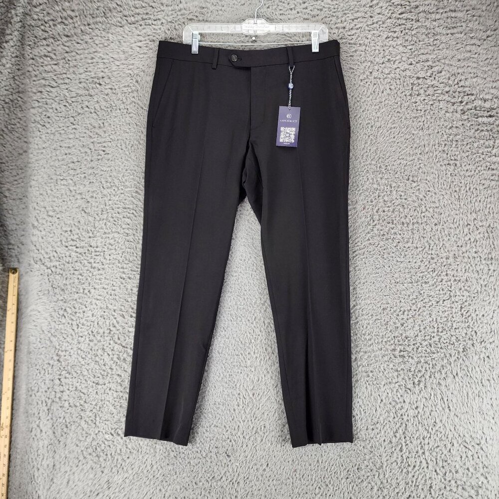Construct Pants Mens 34x30 Black Stretch Mid Rise Dress *NWT*